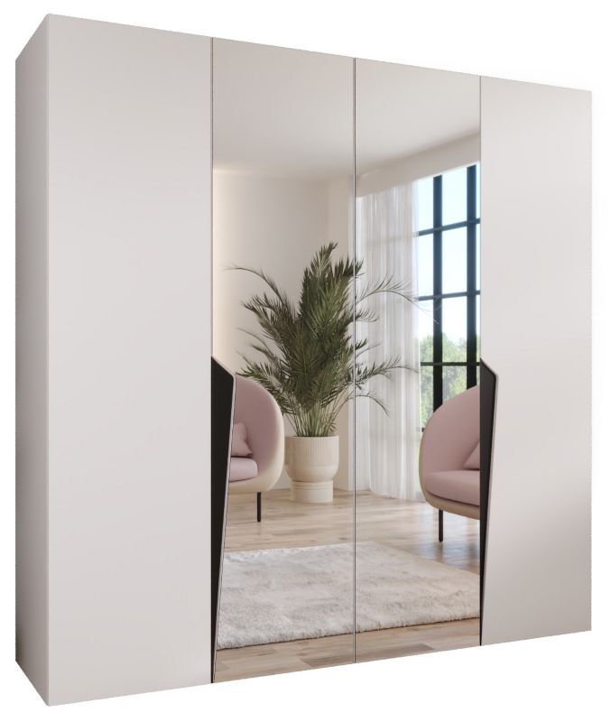 Szafa uchylna z lustrem otwierana Abiks PIANO 2 200 wys 202 cm Biały + Czarny 1 szt