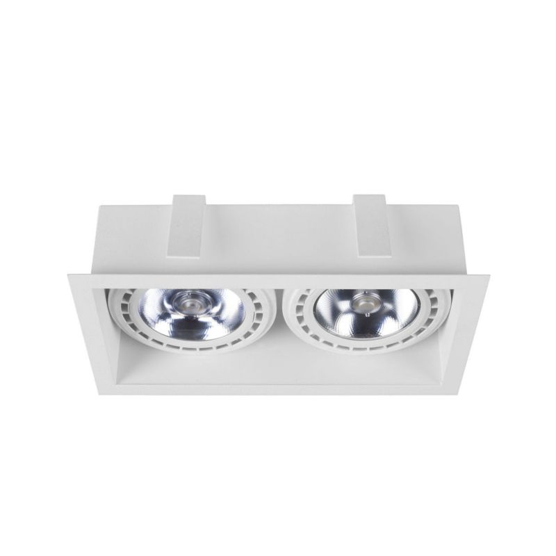 Oprawa wpuszczana Nowodvorski Lighting Downlight biała ruchoma 2 x ES111 x 75W IP20 wym: 25 x 13,5 cm prostokątna - 1 szt.