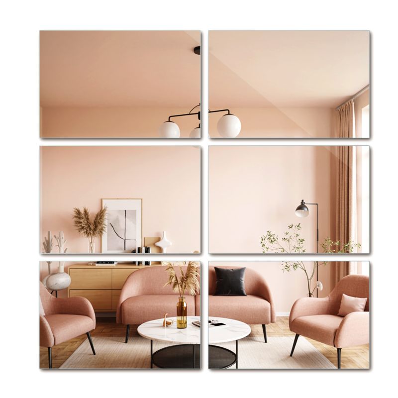 Kafelki Lustrzane ArtPrintCave 30x20 cm Do Łazienki Kuchni Salonu Przedpokoju 6 szt.