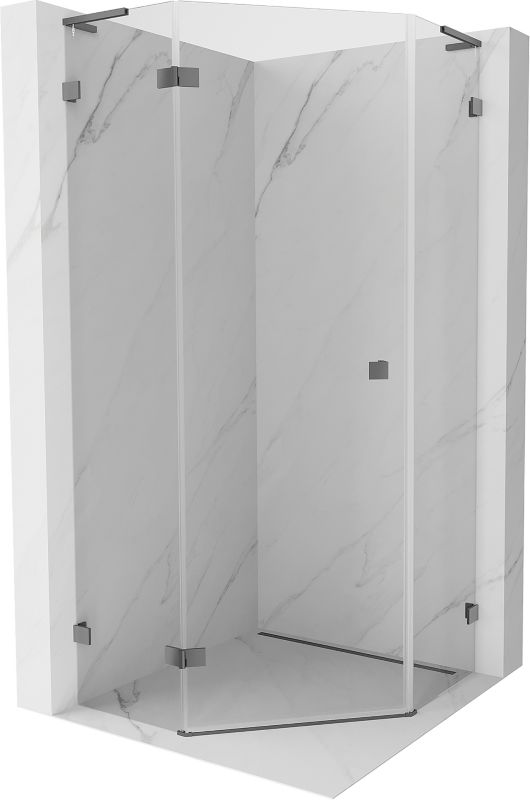 Kabina prysznicowa Mexen Lunar L pięciokątna uchylna lewa 100 x 100 cm transparent gun metal 1 szt.