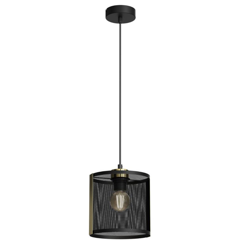 Lampa wisząca Luminex Kaga czarny matowa-złoty połysk wym: 110 x 19 x 19 cm 1xE27 x 15W 1 szt.