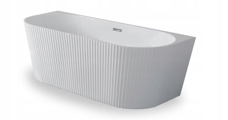 Wanna wolnostojaca Corciano Pari 170x75cm prążkowana ze srebrnymi dodatkami 1 szt.