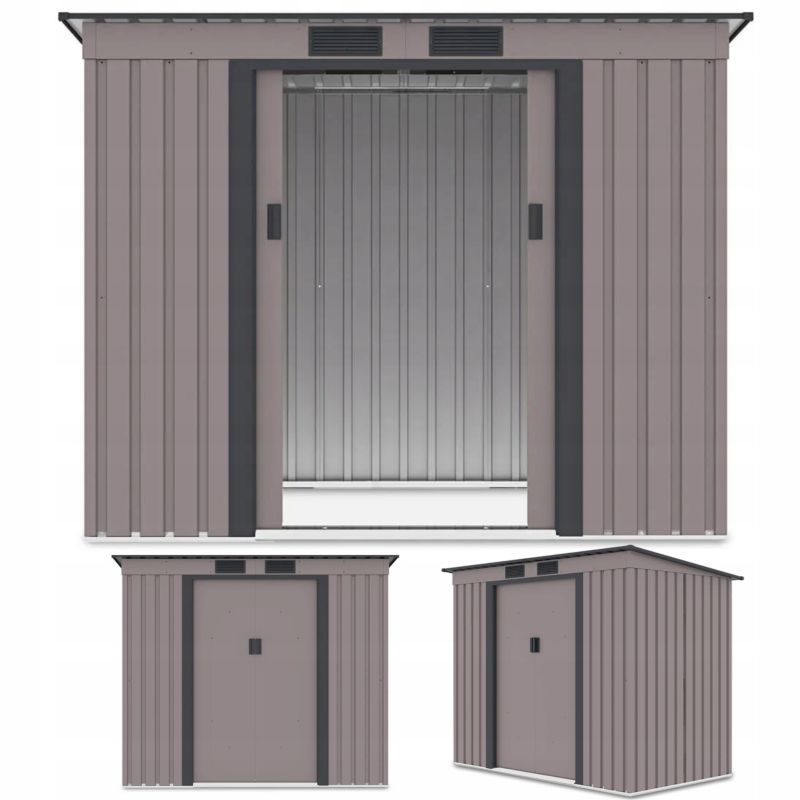 Domek Ogrodowy Narzędziowy OREGON 201x121cm Metalowy Schowek na Narzędzia 1 szt