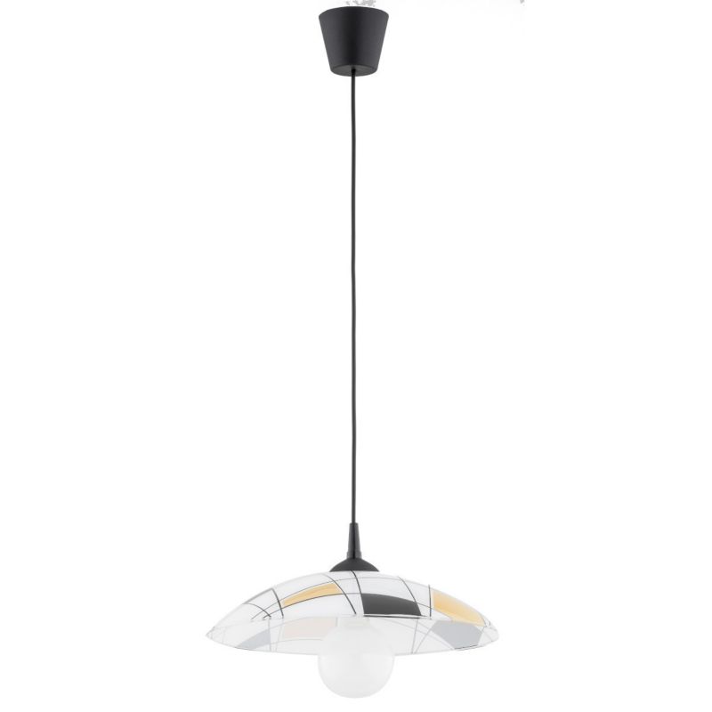 Lampa wisząca Alfa Krokus 9891 czarno-biała-żółta do kuchni 1xE27 x 15W 1 szt.