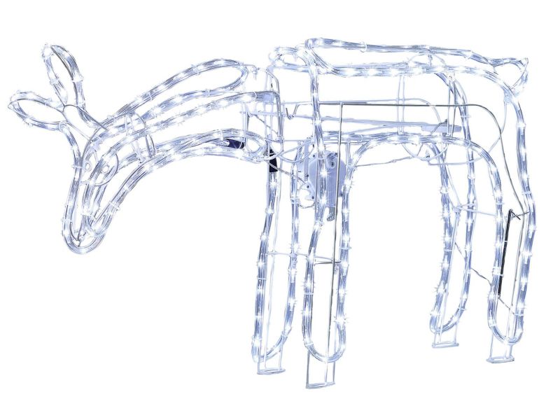 Dekoracja ogrodowa LED ruchoma sarna 53 cm biała Kristnes 1 szt.