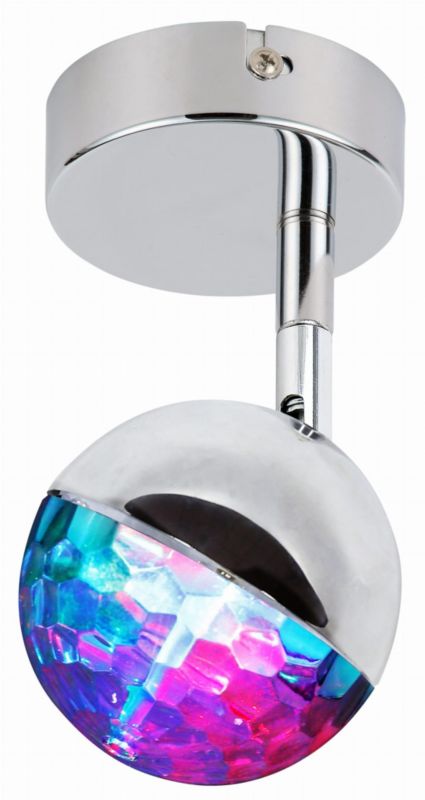 Kinkiet ścienny Candellux Party chromowany wielokolorowy LED 3W IP20 wym: 15 x 15 x 10 cm - 1 szt.