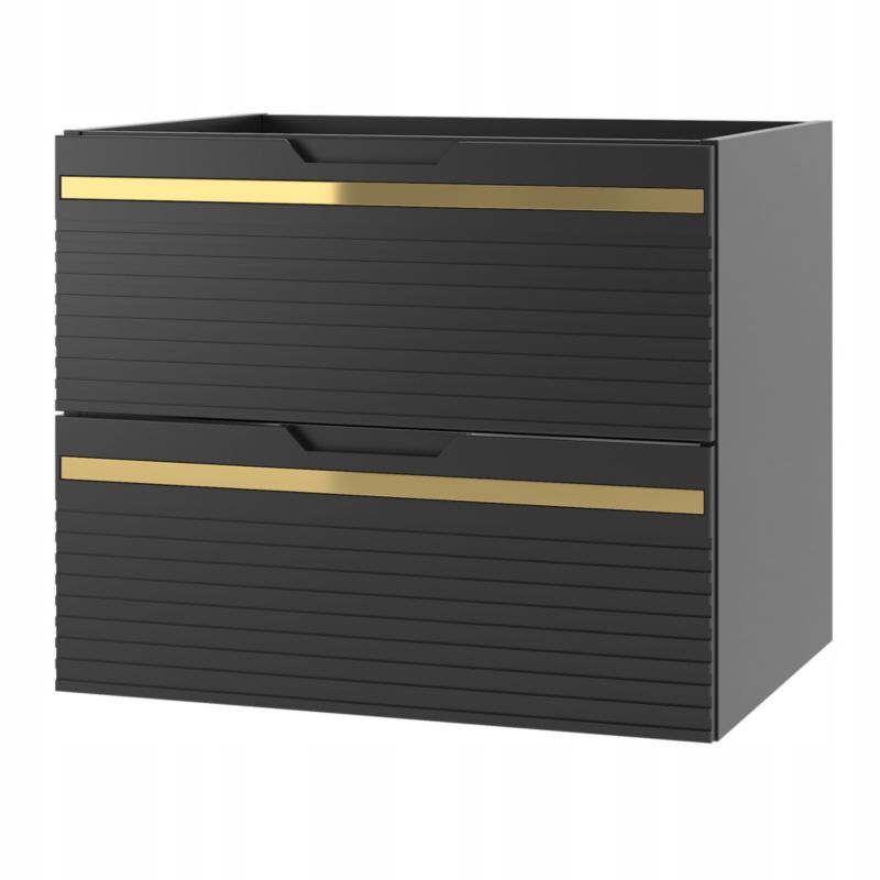 Szafka pod umywalkę Furnidea 60 cm czarna frezowana mat Vesper 1 szt.