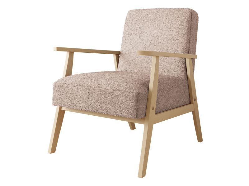 Fotel MIRJAN 24 Retro Boucle bukla pudrowy róż 1 szt.