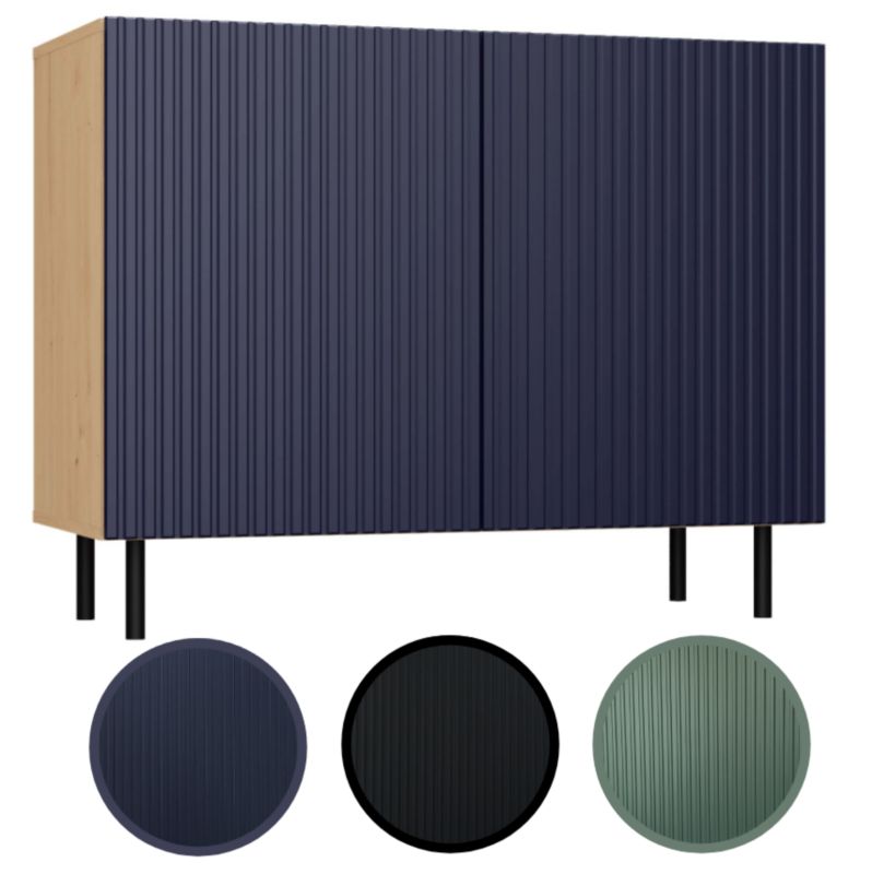 Komoda Kama2 Slim Ryflowany Front Lamele Granatowa