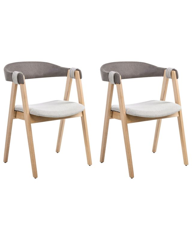 Zestaw 2 krzeseł do jadalni Day Jasny brąz/ beżowoszary 1 par.