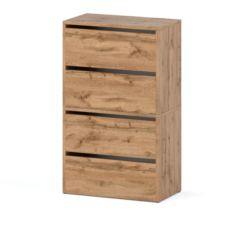 Szafka Na Buty Stiv-Meble 4 Drzwi 2 Moduły 60Cm Dąb Wotan 60X36X100 Cm 1Szt.