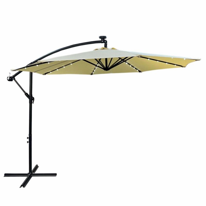 Parasol ogrodowy Milin beżowy z oświetleniem LED waga 12,7 kg wymiary 300x300x245 cm 1 szt.
