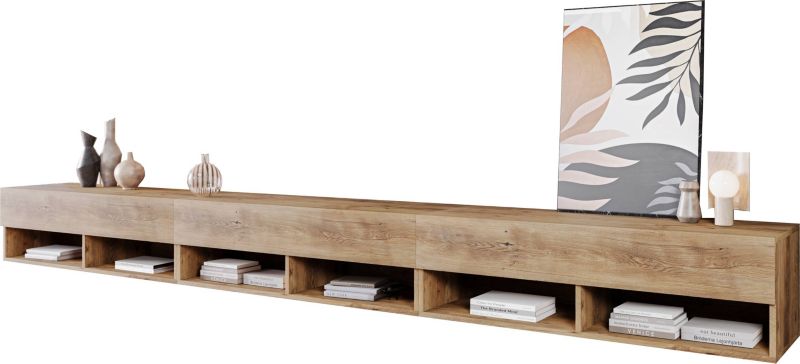 Szafka RTV MINIO go for it ANNE 300 cm kasztan wrocławski z oświetleniem LED 1 szt.