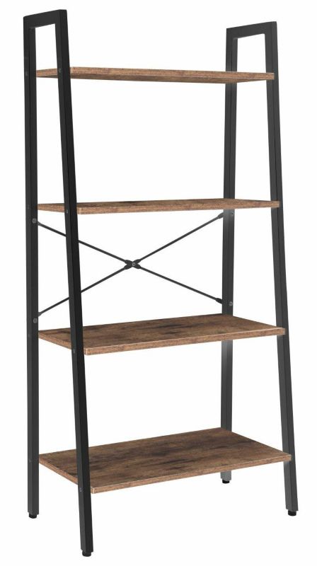 Regał na książki rustykalny Barclay INTESI brązowy metalowy do salonu i biura 130,5 cm 1 szt.