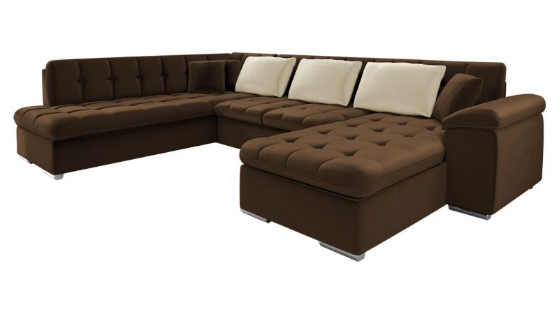 Narożnik z funkcją spania MIRJAN 24 Niko prawy brązowy + śmietankowy 1 szt.