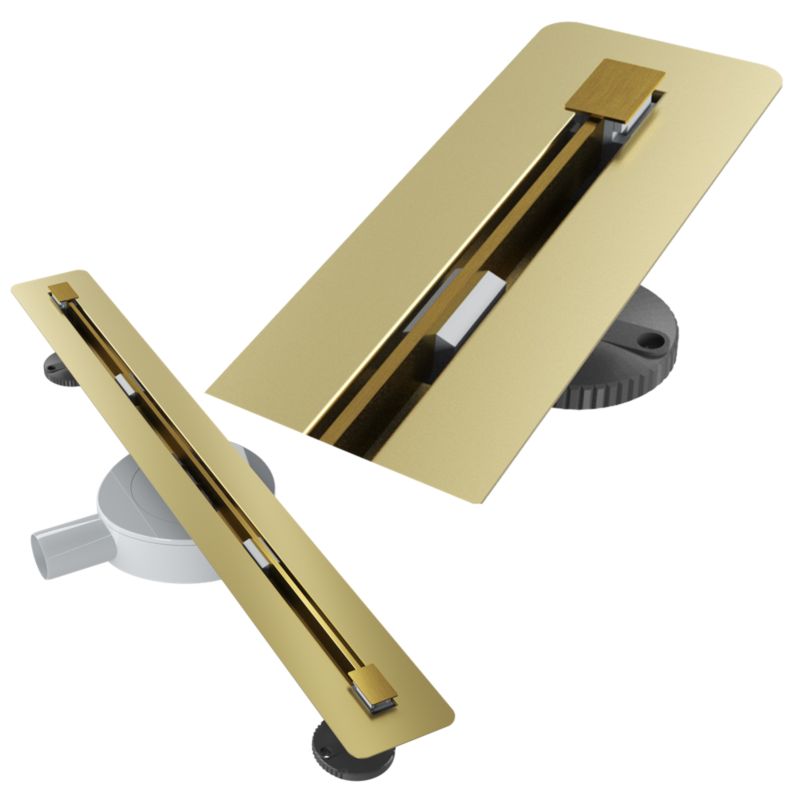 Odpływ Liniowy Pod Płytkę 60cm Granitan Luno Złoty Stal 2w1 Prysznic Brodzik Syfon 1szt.