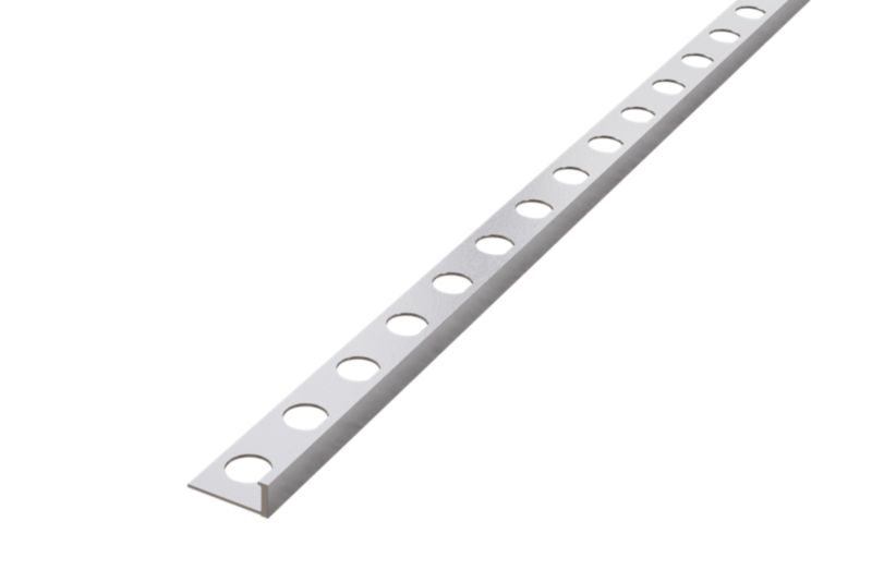 Profil aluminiowy licowy AIL wykończeniowy Lambro srebrny anodowany do płytek 1cm x 270cm 1 szt.