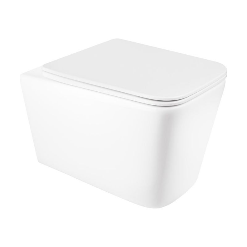 Miska WC Hagser Lina wisząca z wolnoopadającą deską, biała, 53x36,5 cm, 1 szt.