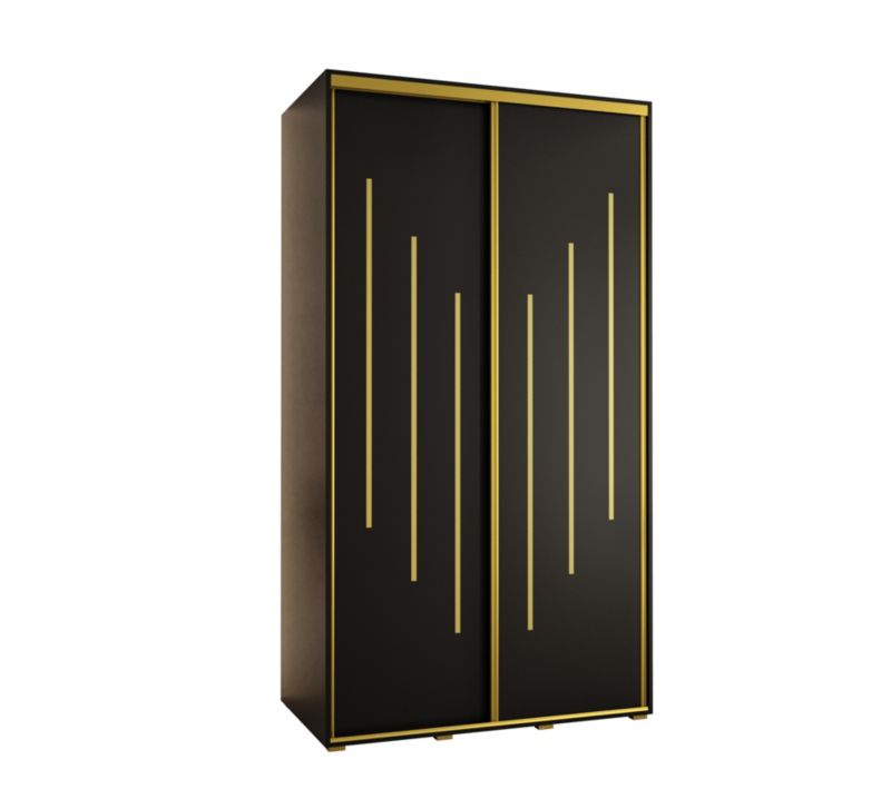 Szafa przesuwna Abiks DAVOS 8 wysoka szer.130cm gł.60cm czarny/czarny/złoty 1szt.