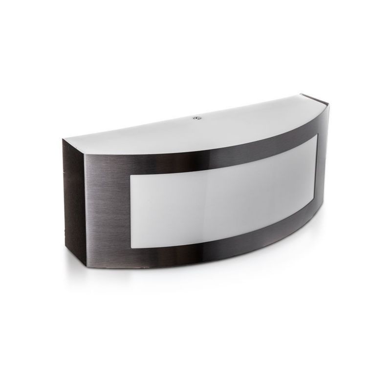 Kinkiet ścienny zewnętrzny V-TAC stal szlifowana 1 x E27 x IP44 wym: 9 x 25 x 10 cm - 1 szt.