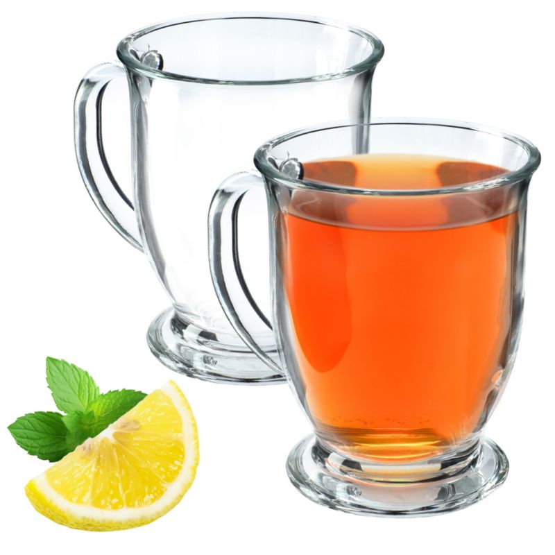 Szklanki KADAX Do Herbaty Kawy 460ml Kubki z Uchem zestaw Szklanek 2 szt.