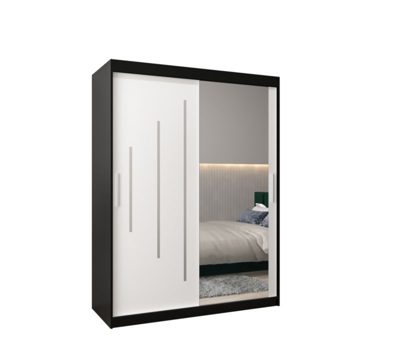 Szafa przesuwna Garderoba Abiks YORK 2 150 czarny/biały 1 szt.