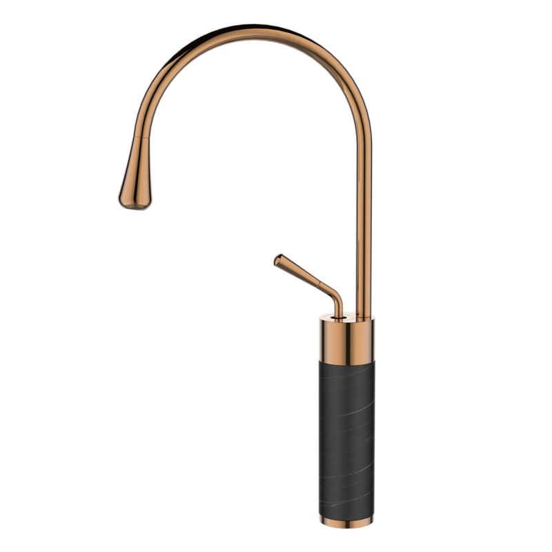 Bateria umywalkowa wysoka Invena Stone, kolor czarny/miedź 1szt