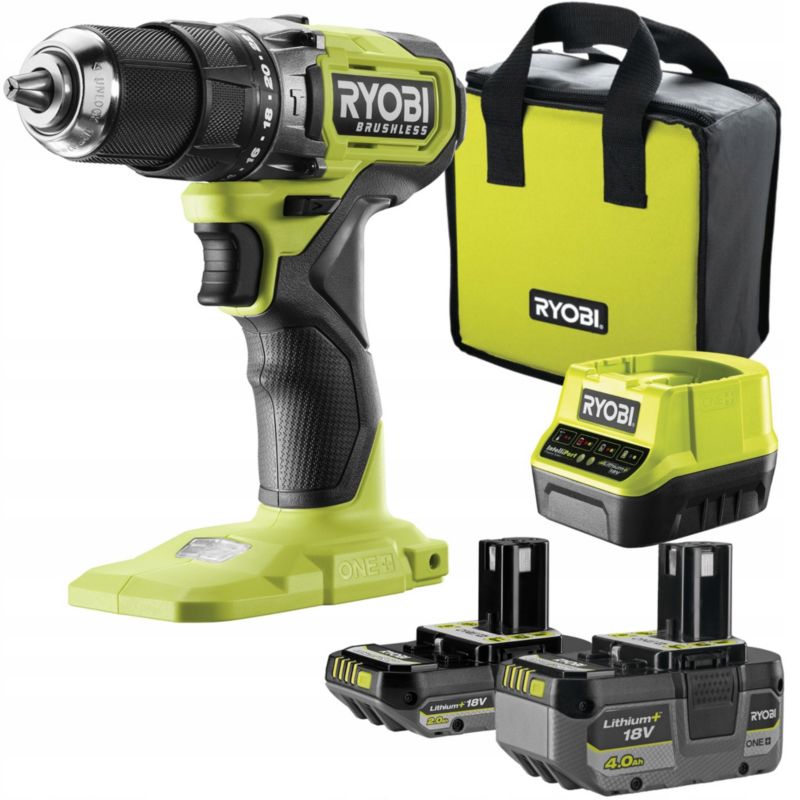 WIERTARKO-WKRĘTARKA UDAROWA RYOBI + Ładowarka + 4AH + 2AH RPD18BL1-2C42S 1 szt.