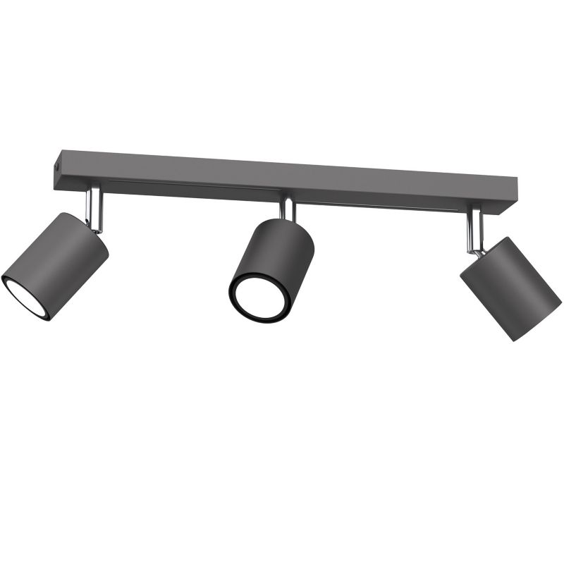 Lampa sufitowa Luminex Striper ciemny szaro-chromowana Listwa z lampami 3 x GU10 x 8W wym: 14,5 x 40 x 5,5 cm - 1 szt.