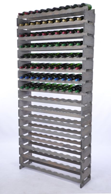 Stojak na wino MODO24 regał modułowy na butelki 16 leżni x 10 butelek montaż bez narzędzi impregnacja szara 1 szt.