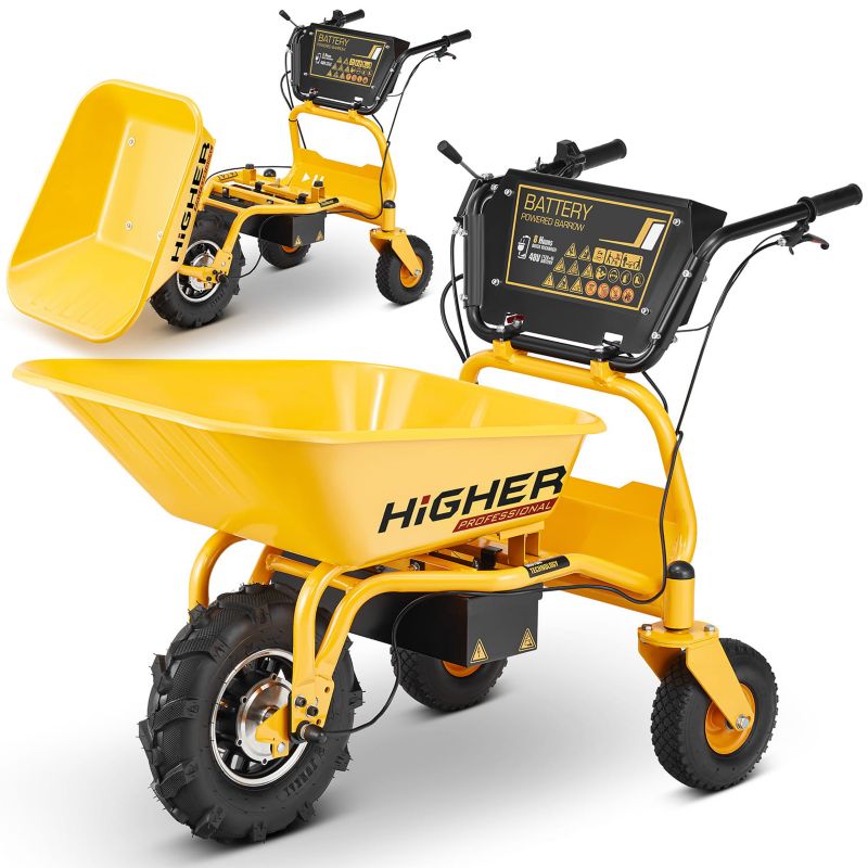 Taczka elektryczna wozidło akumulatorowe HIGHER 500W 150kg 120L 09515 1 szt.