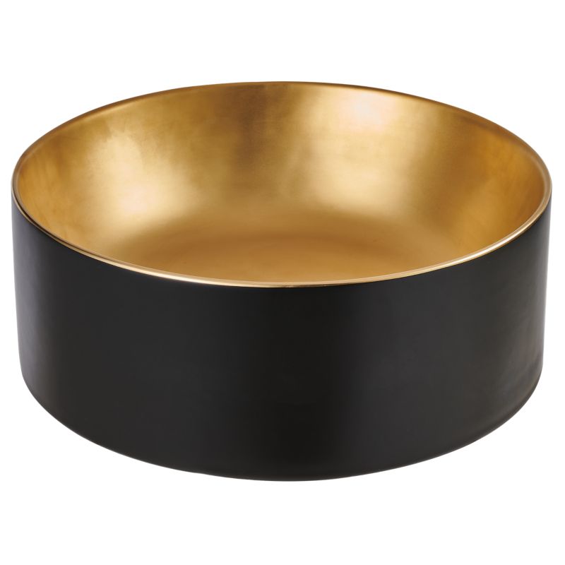 Umywalka nablatowa Invena Keto 42 cm, okrągła czarno złota 1 szt.