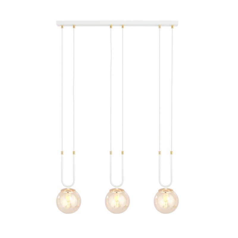 Lampa sufitowa Emibig Glam biało-złota-miodowy wym: 115 x 70 x 15 cm 3xE14 x 10W 1 szt.