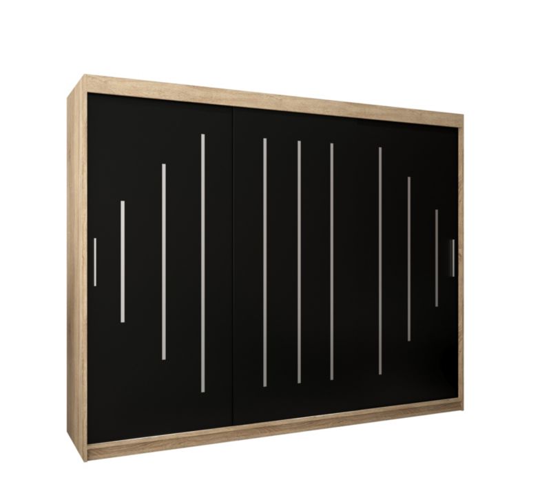 Szafa przesuwna Garderoba Abiks YORK 250 sonoma/czarny 1 szt.