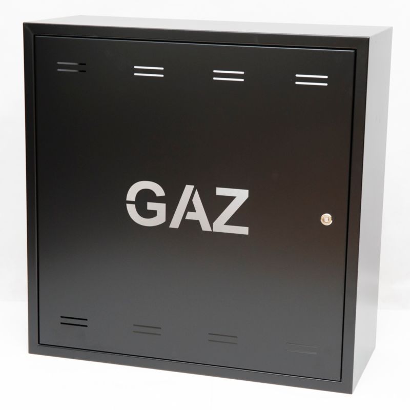 Szafka gazowa natynkowa 60 x 60 x 25 cm czarna