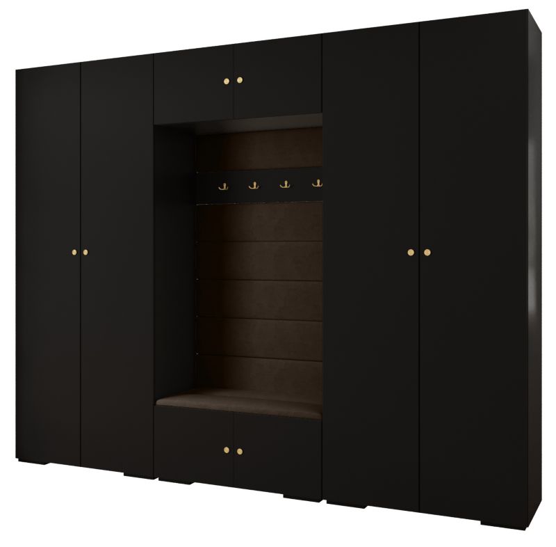 Garderoba do przedpokoju Abiks INOVA 2 Z9 czarny+złoty+manila04 1 szt.