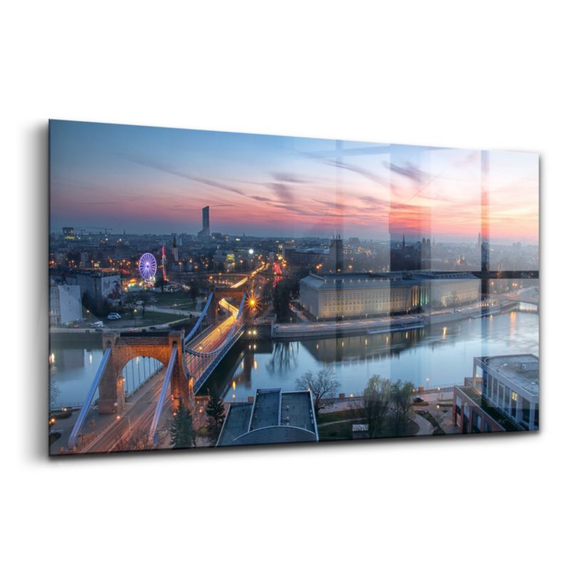 Szklany Obraz Ścienny Wallfluent 100x50 cm Wrocław z lotu ptaka 1 szt.