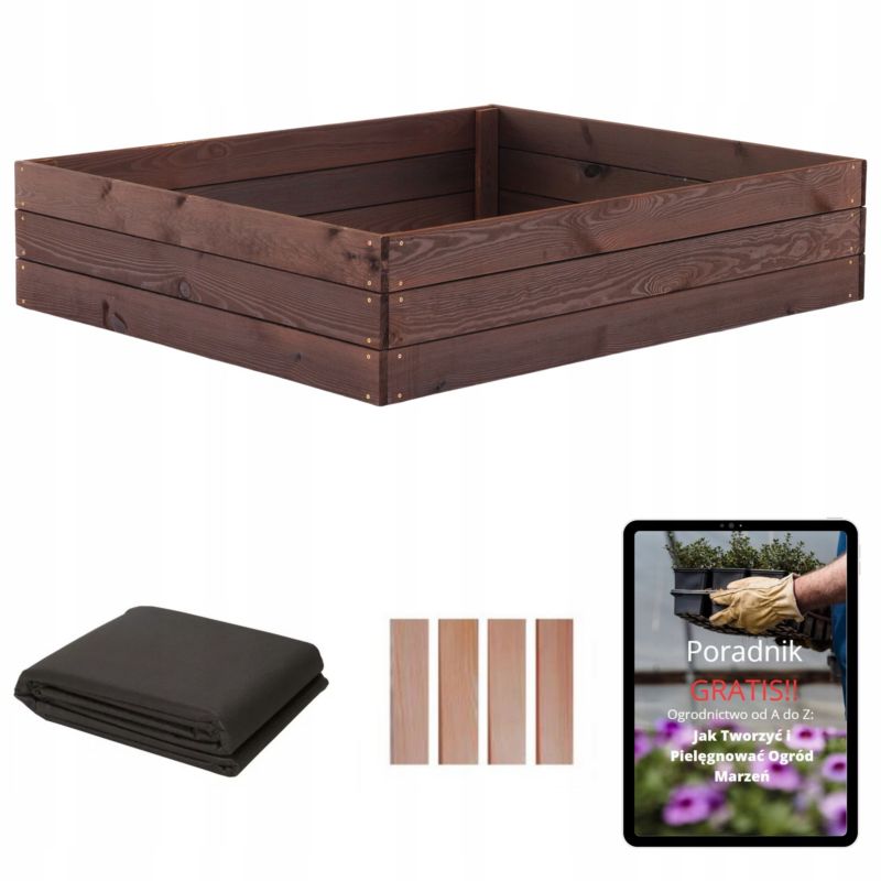 Podwyższona Grządka Skrzynia 120x120 SunWood Warzywniak Impregnowany Wysoki 1 szt.