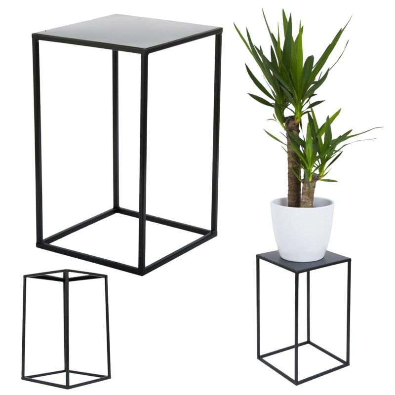 Kwietnik stojący Ashen HowHomely Metalowy Czarny 24x40 cm 1 szt.