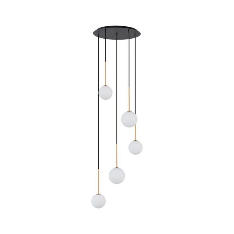 Lampa wisząca Nowodvorski Lighting Karo czarno-biało-złota kaskadowa szklane kule 5xG9 x 12W 1 szt.