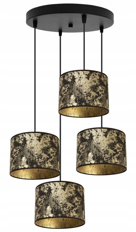 Lampa sufitowa wisząca okrągła Light Home LH Werona 4x E27 60W złoty/czarny 1szt.