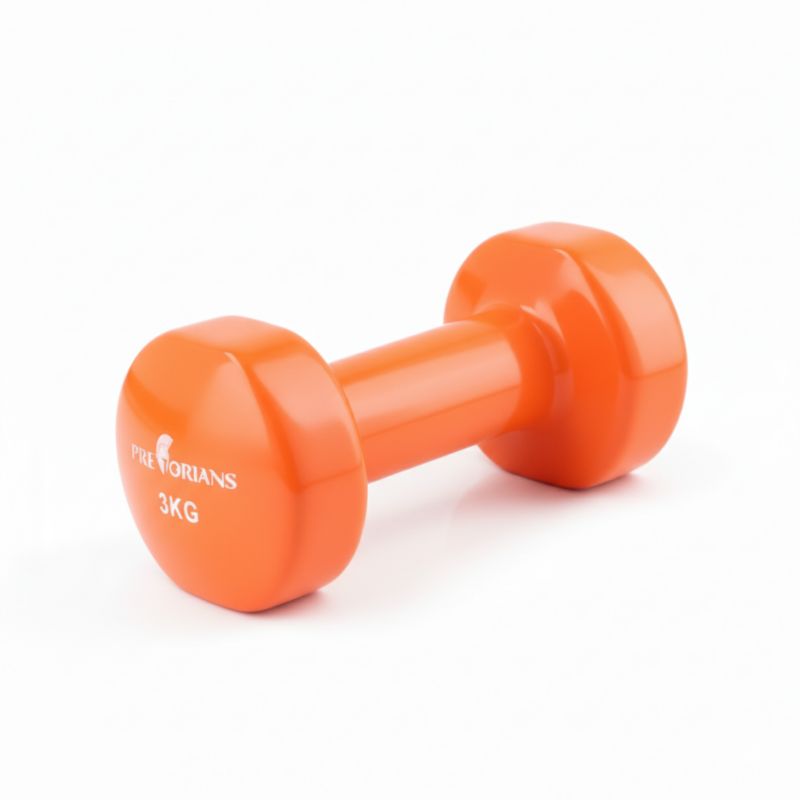 Hantelek żeliwny Pretorians o wadze 3 kg ciężarek winylowy fitness 1 szt.