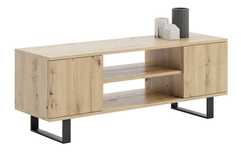 Szafka RTV Kobi Focus 155 cm - nogi metalowe Dąb artisan 1 szt.