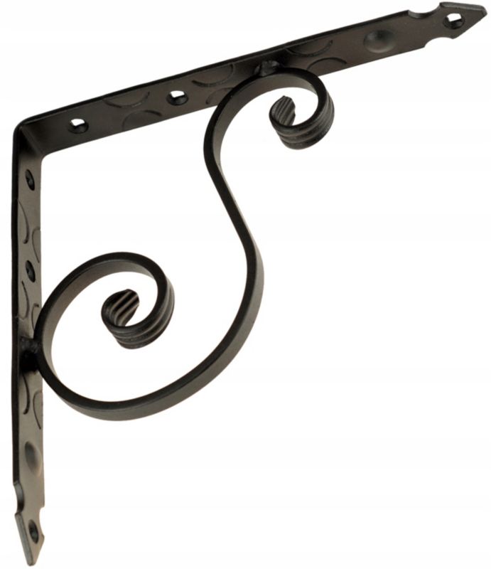 Wspornik FEINZ Półki Ozdobny Kuty 275 X 275 Mm Czarny 1 szt.