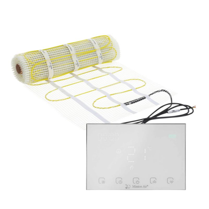 Zestaw mat grzewczych pod płytki Mission Air MA-160 1m² + Gemini Biały 1szt