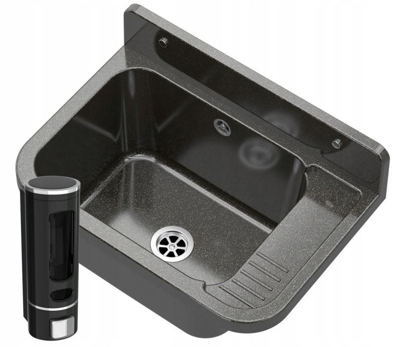 Zlewozmywak Gospodarczy Paron Czarny Granitan Komora Pralnicza Dozownik Zestaw Do Garażu 1 szt.