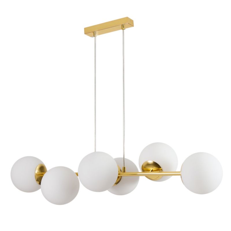 Lampa wisząca LL HAVLOR 6xE27 66761 LightLogic złota glamour białe kule 1szt.