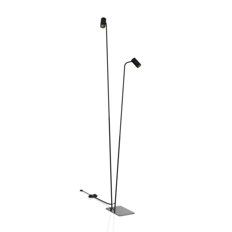 Lampa podłogowa stojąca Nowodvorski Lighting Mono czarna dwa włączniki 2 x GU10 x 10W wym: 216 x 69 x 44,5 cm - 1 szt.