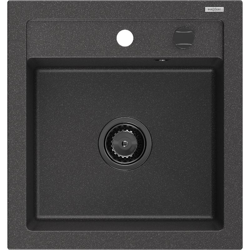 Zlewozmywak wpuszczany Mexen Vito 1-komorowy czarny nakrapiany 520 x 490 mm 6503521000-76-B