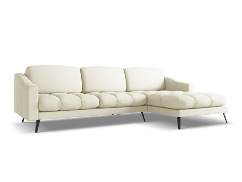 Narożnik prawostronny LaMiaSofa ROMA z tkaniny szenilowej 264x160 cm beżowy 1 szt.